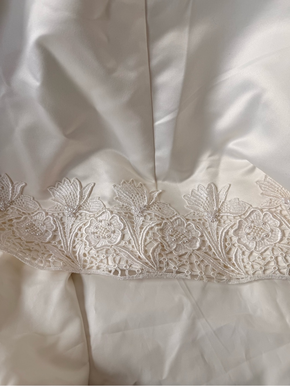 Women's Ivory Beaded Floral Bodice Wedding Dress - Picture 6 of 12